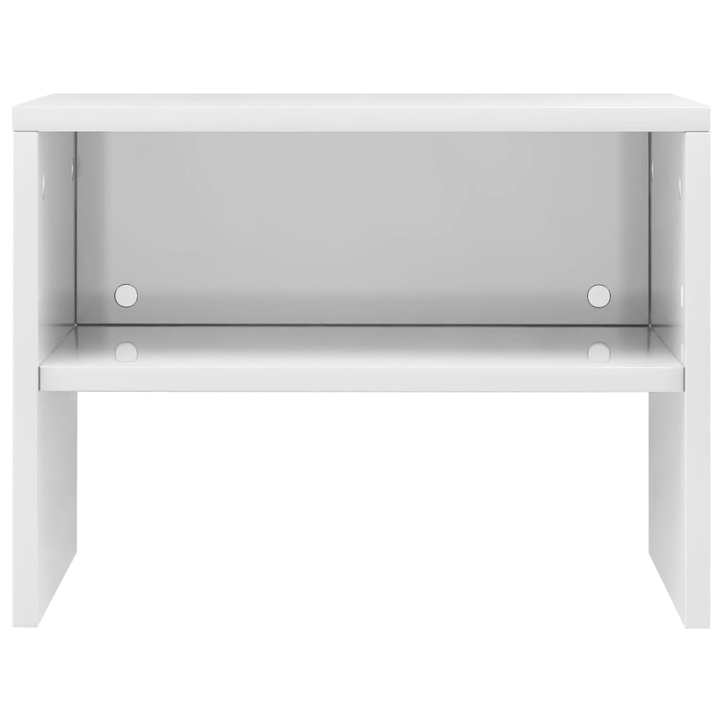 Bedside table 40x30x30 cm glossy white plywood