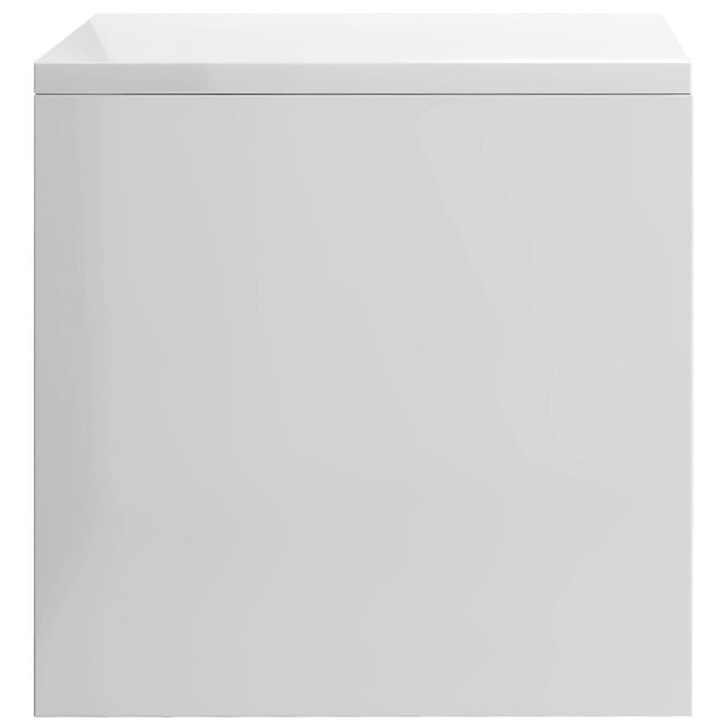 Bedside table 40x30x30 cm glossy white plywood