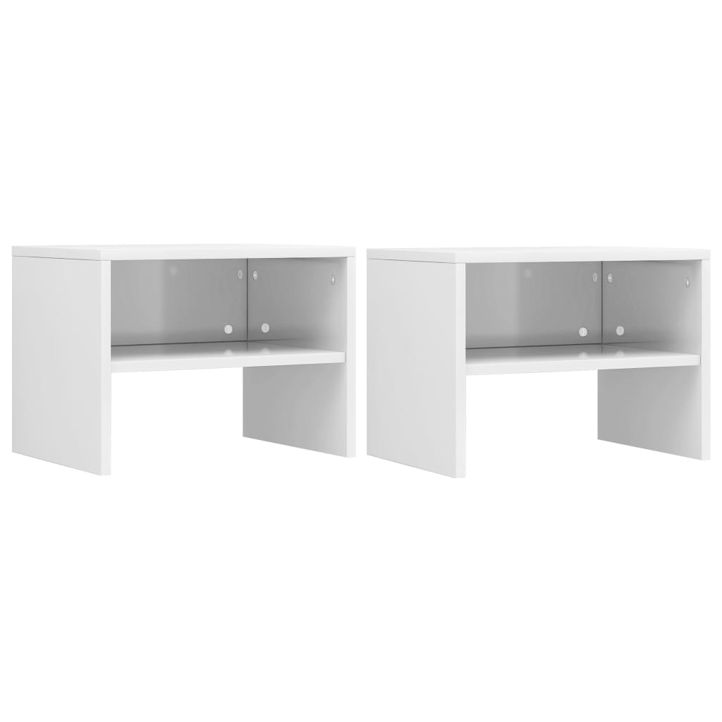 Bedside tables 2 pcs 40x30x30cm glossy white chipboard