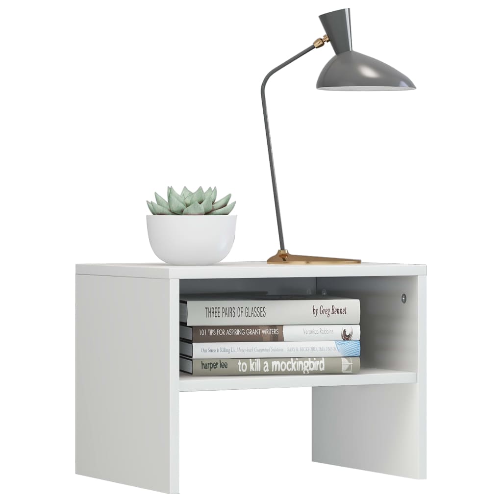 Bedside tables 2 pcs 40x30x30cm glossy white chipboard