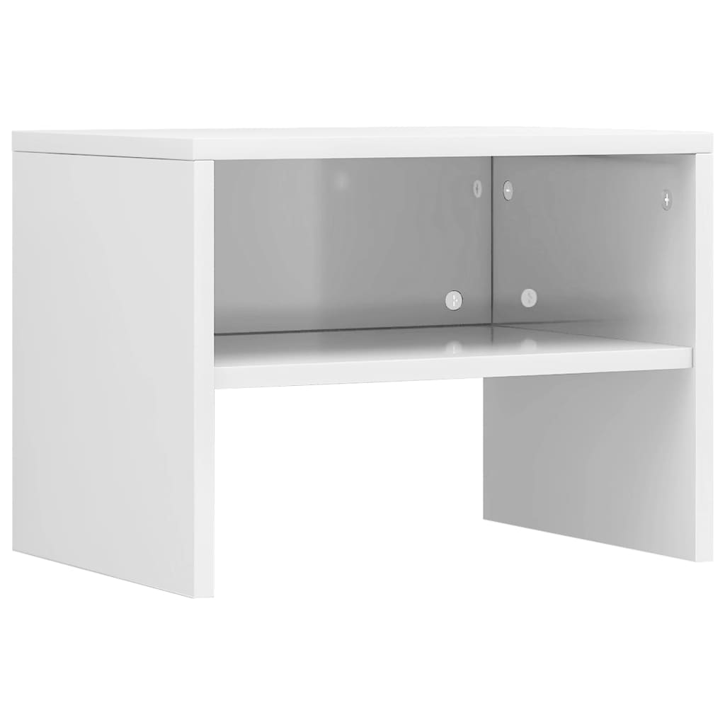 Bedside tables 2 pcs 40x30x30cm glossy white chipboard