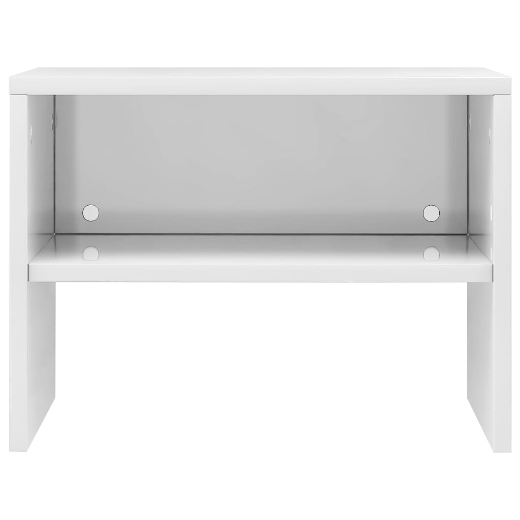 Bedside tables 2 pcs 40x30x30cm glossy white chipboard