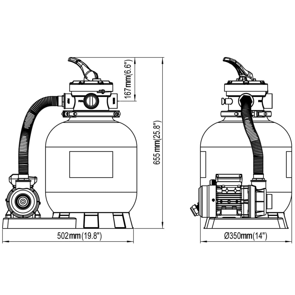 Bombas de filtragem por areia 2 pcs 600 W 17 000 l/h