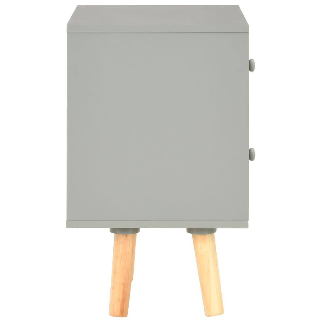 Mesas cabeceira 2 pcs 40x30x50cm madeira pinho maciça cinzento