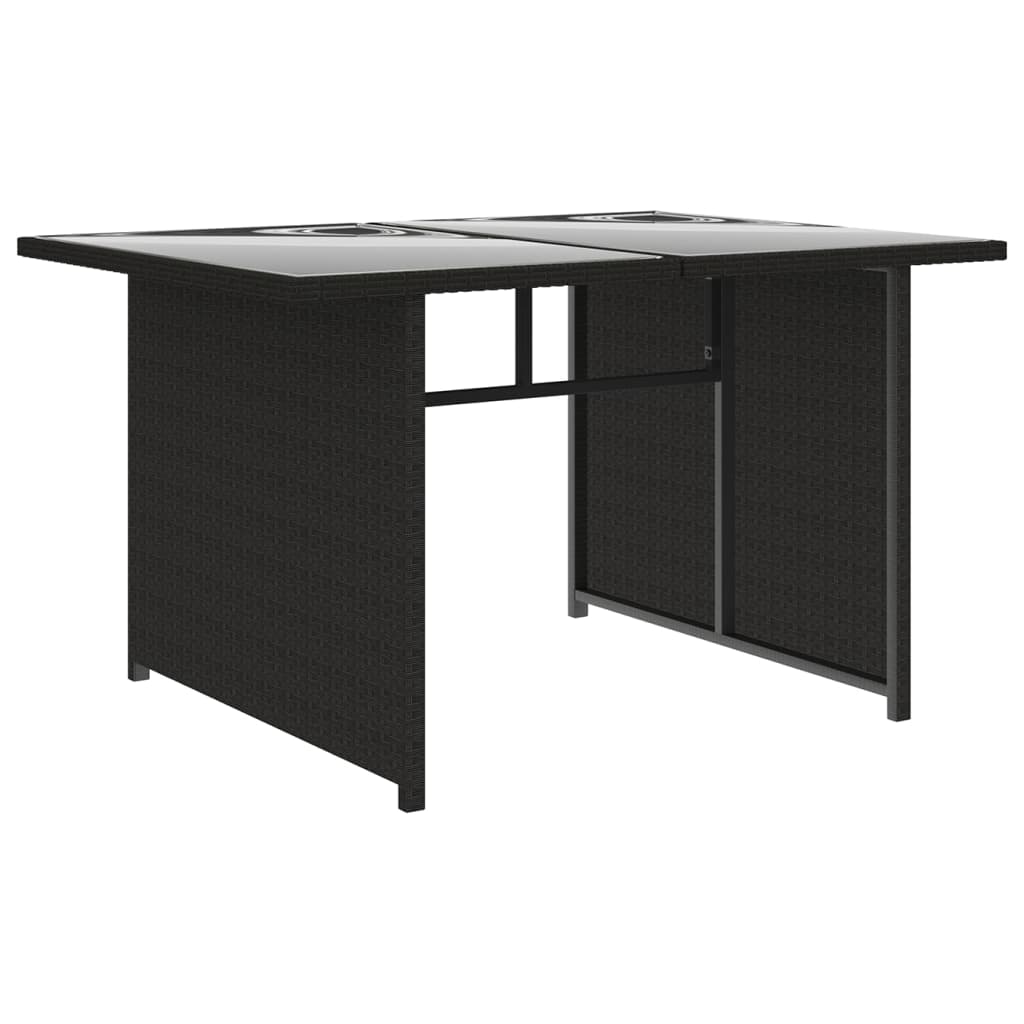 10 pcs conjunto lounge de jardim c/ almofadões vime PE preto
