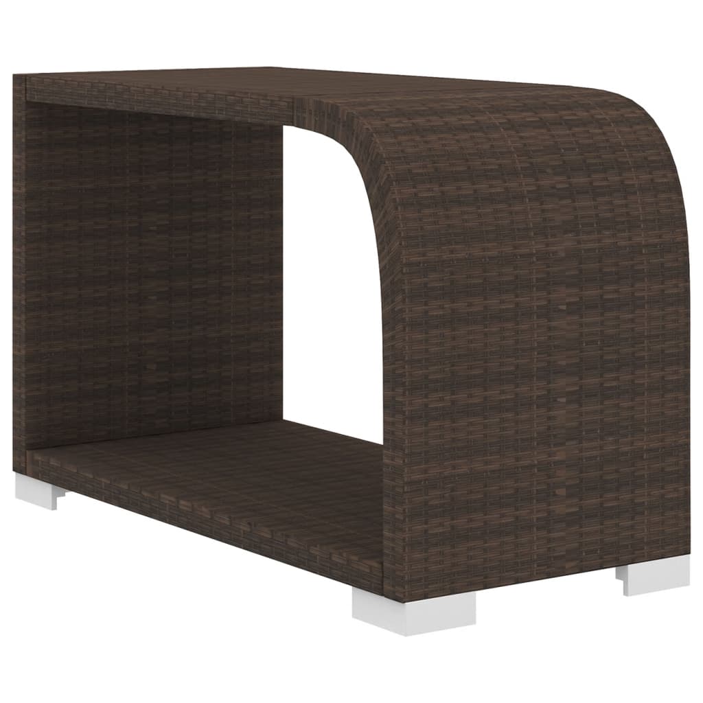 10 pcs conjunto lounge jardim c/ almofadões vime PE castanho