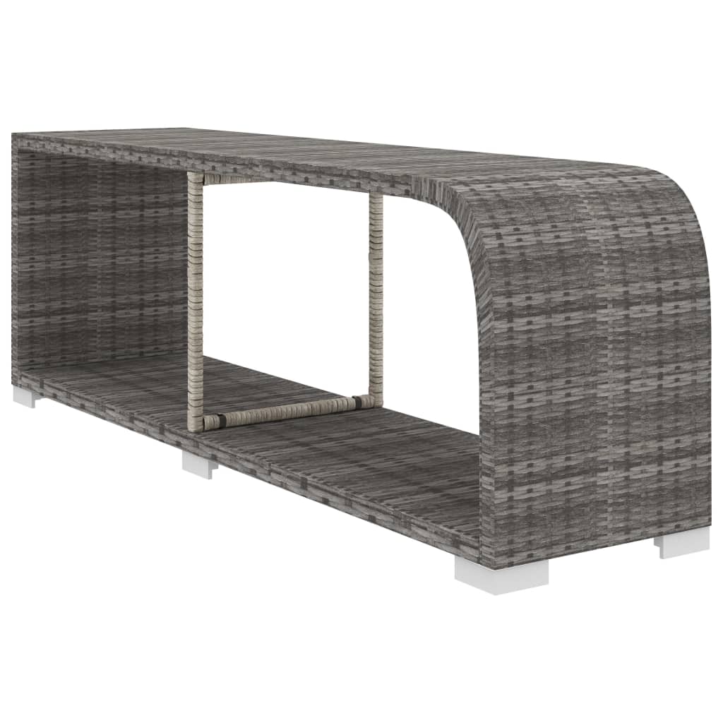 10 pcs conjunto lounge de jardim c/ almofadões vime PE cinzento