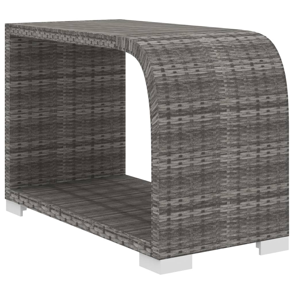 10 pcs conjunto lounge de jardim c/ almofadões vime PE cinzento