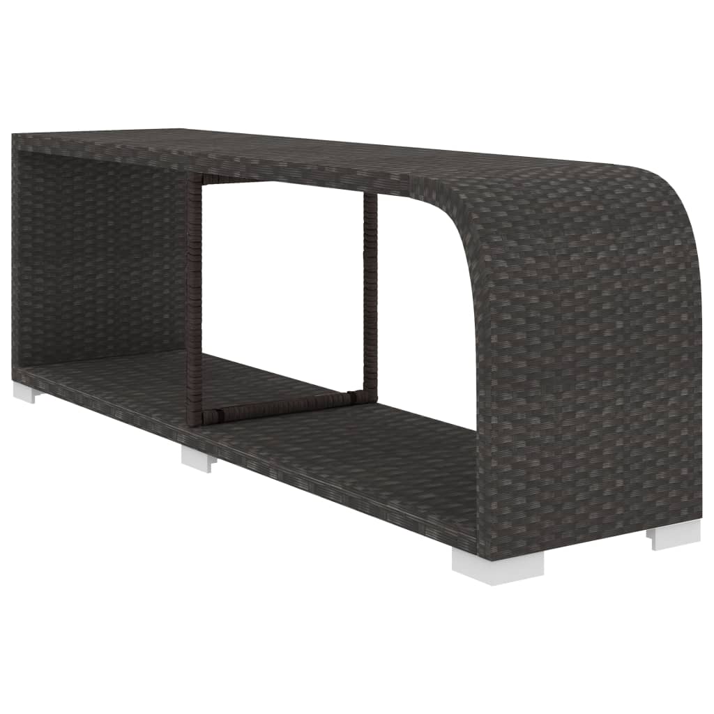 10 pcs conjunto lounge de jardim c/ almofadões vime PE preto