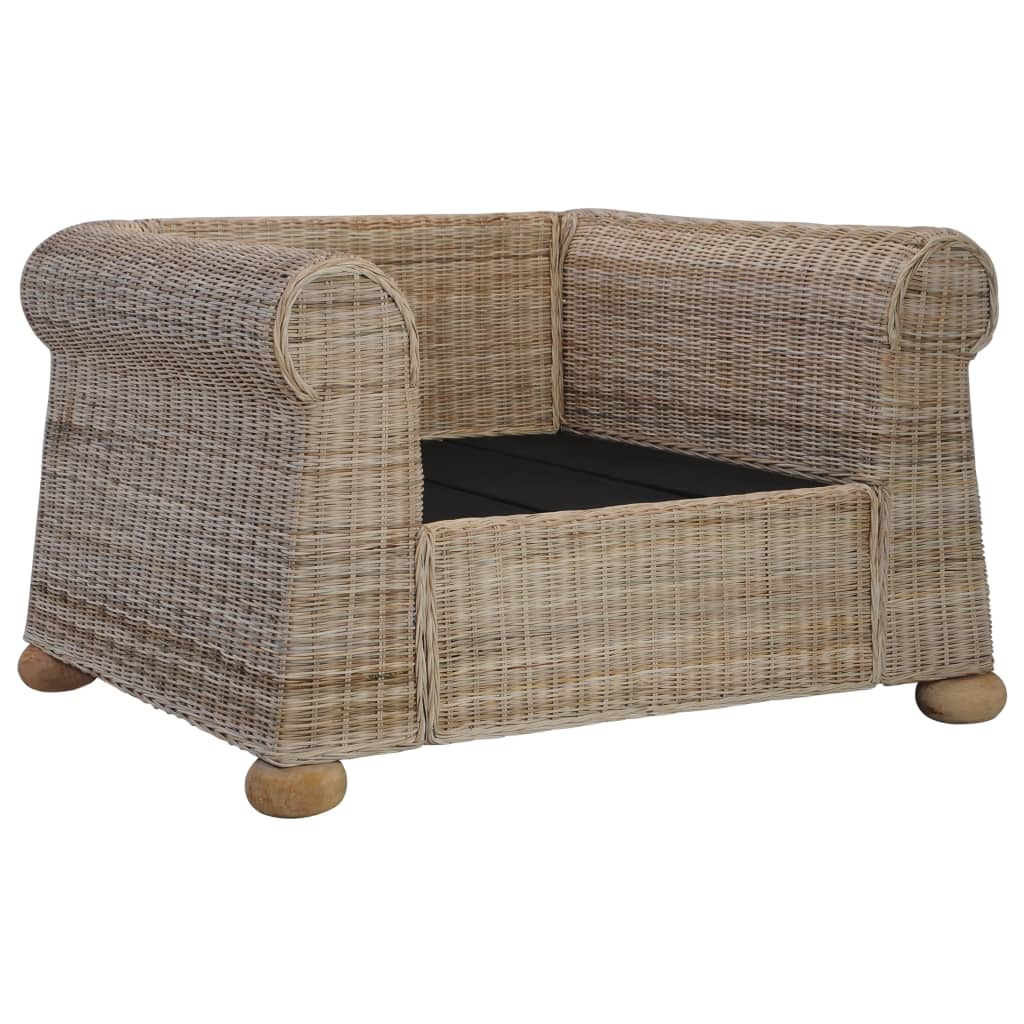 2 pcs conjunto de sofás com almofadões vime natural