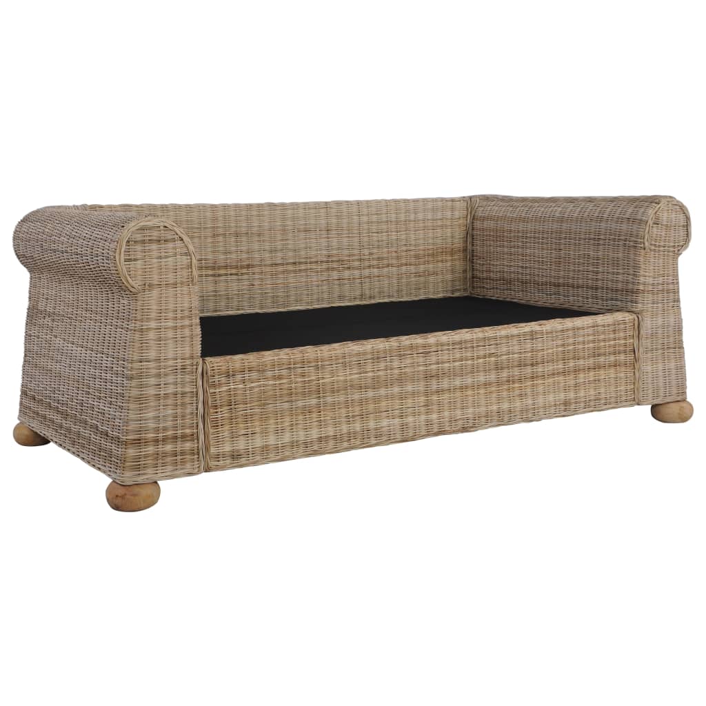 2 pcs conjunto de sofás com almofadões vime natural