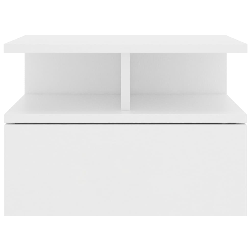 Suspended bedside table 40x31x27 cm wood derivatives white
