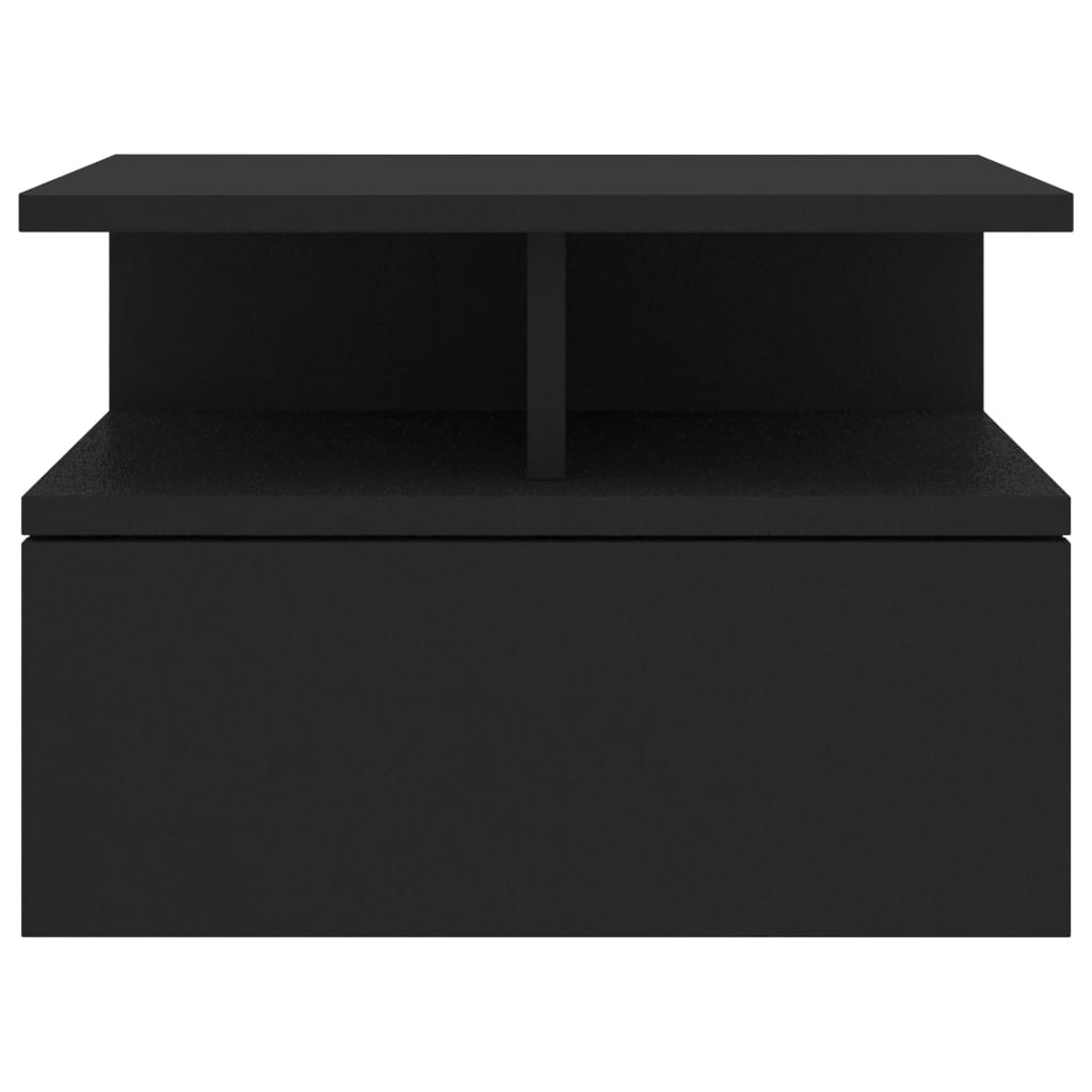 Suspended bedside tables 2pcs 40x31x27 wood derivatives black