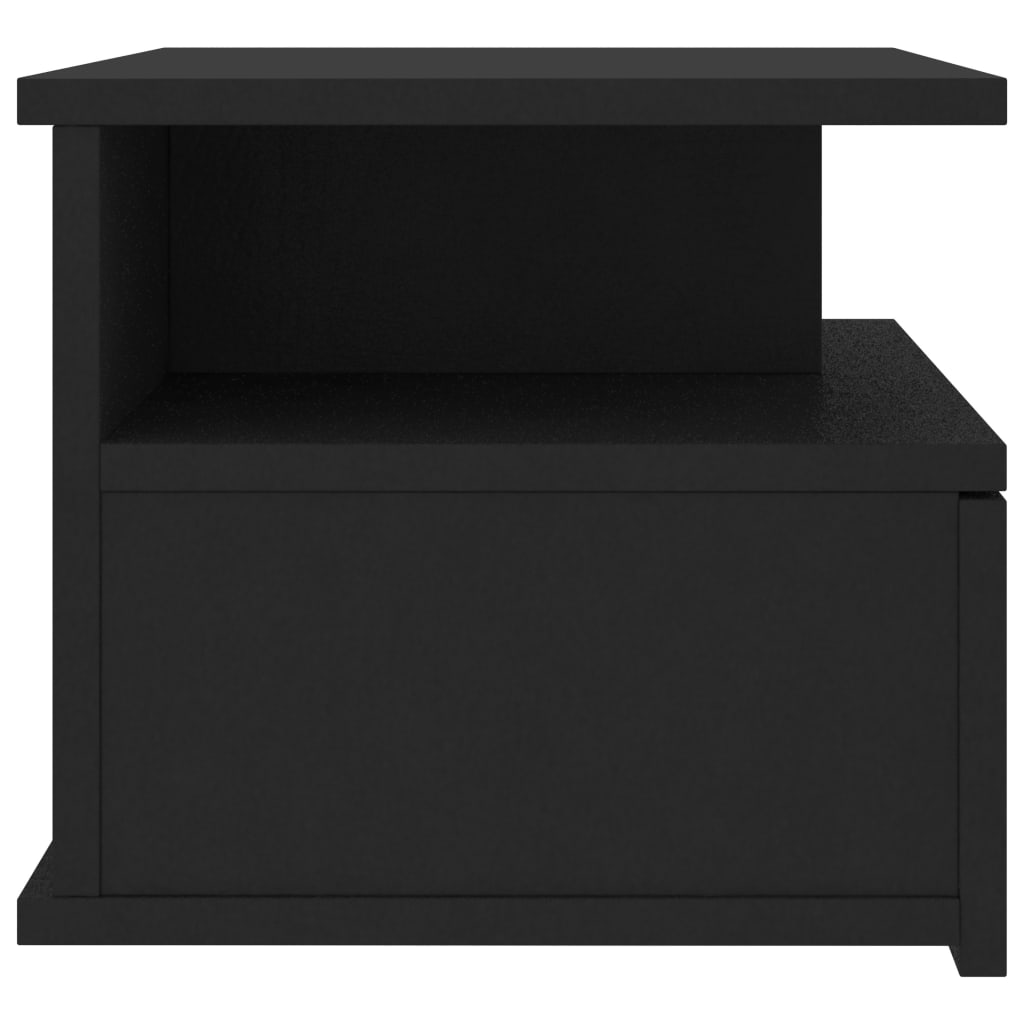 Suspended bedside tables 2pcs 40x31x27 wood derivatives black
