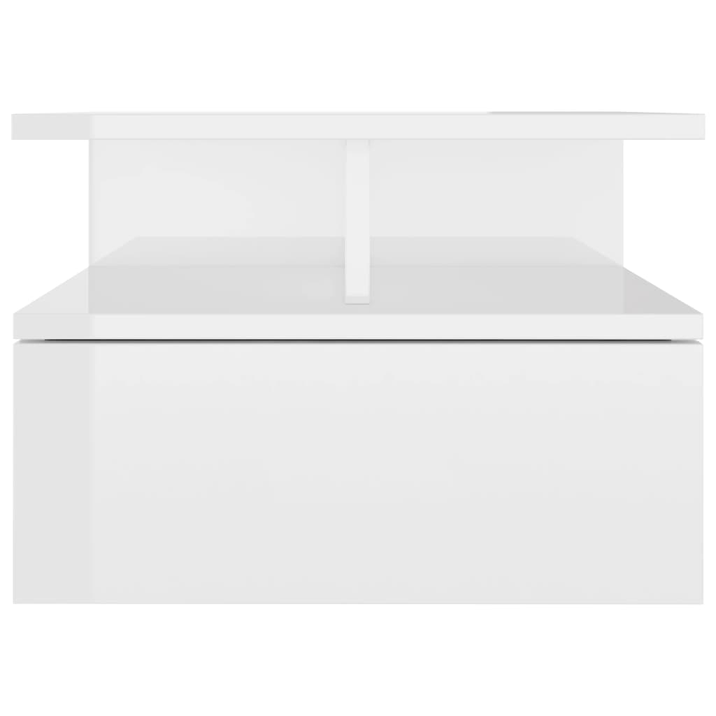 Suspended bedside table 2 pcs 40x31x27 cm glossy white