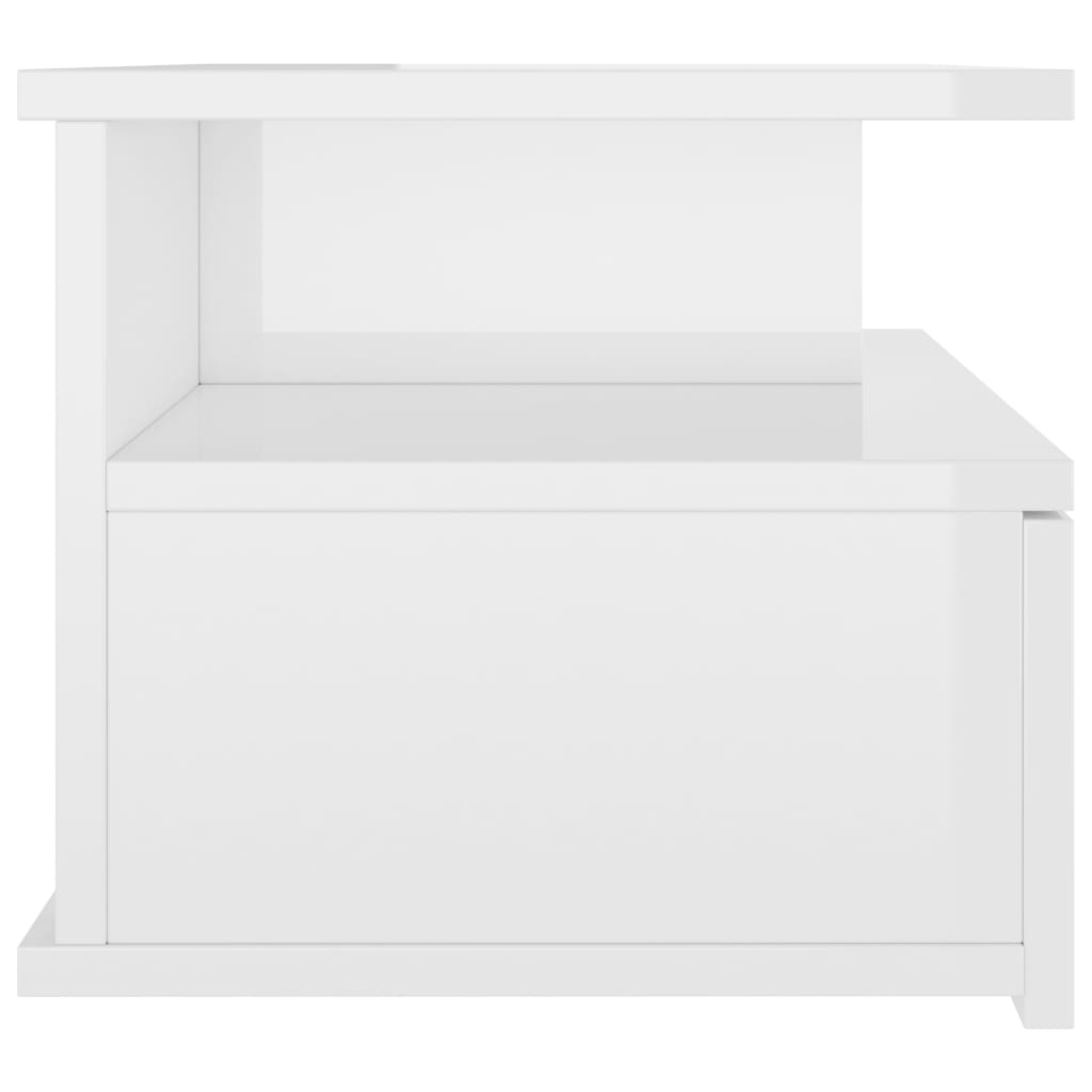 Suspended bedside table 2 pcs 40x31x27 cm glossy white