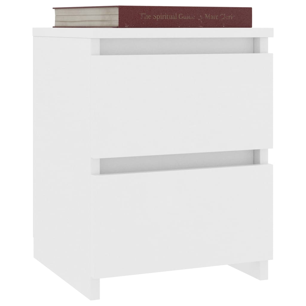 Bedside tables 2 pcs 30x30x40 cm white plywood