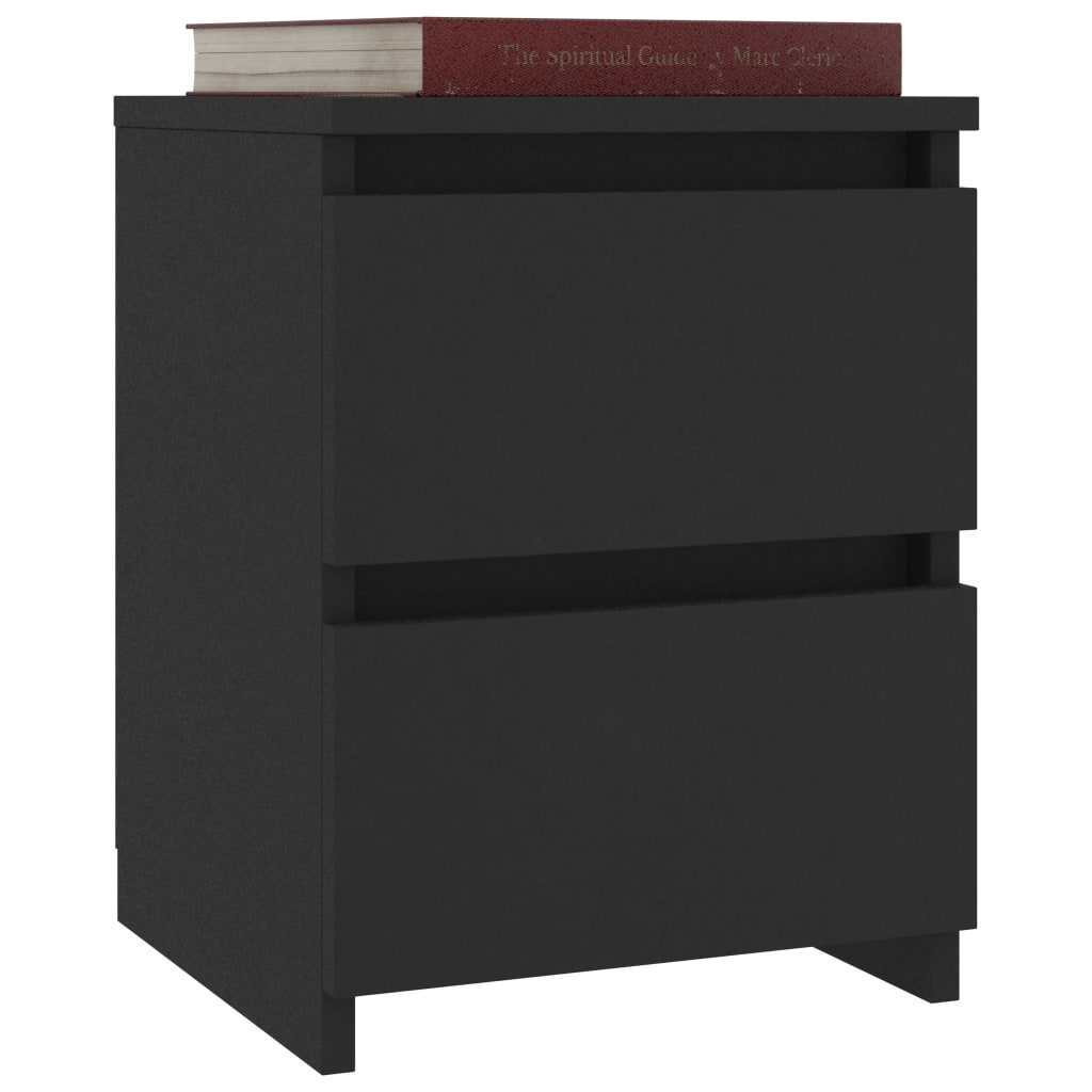 Bedside table 30x30x40 cm black plywood