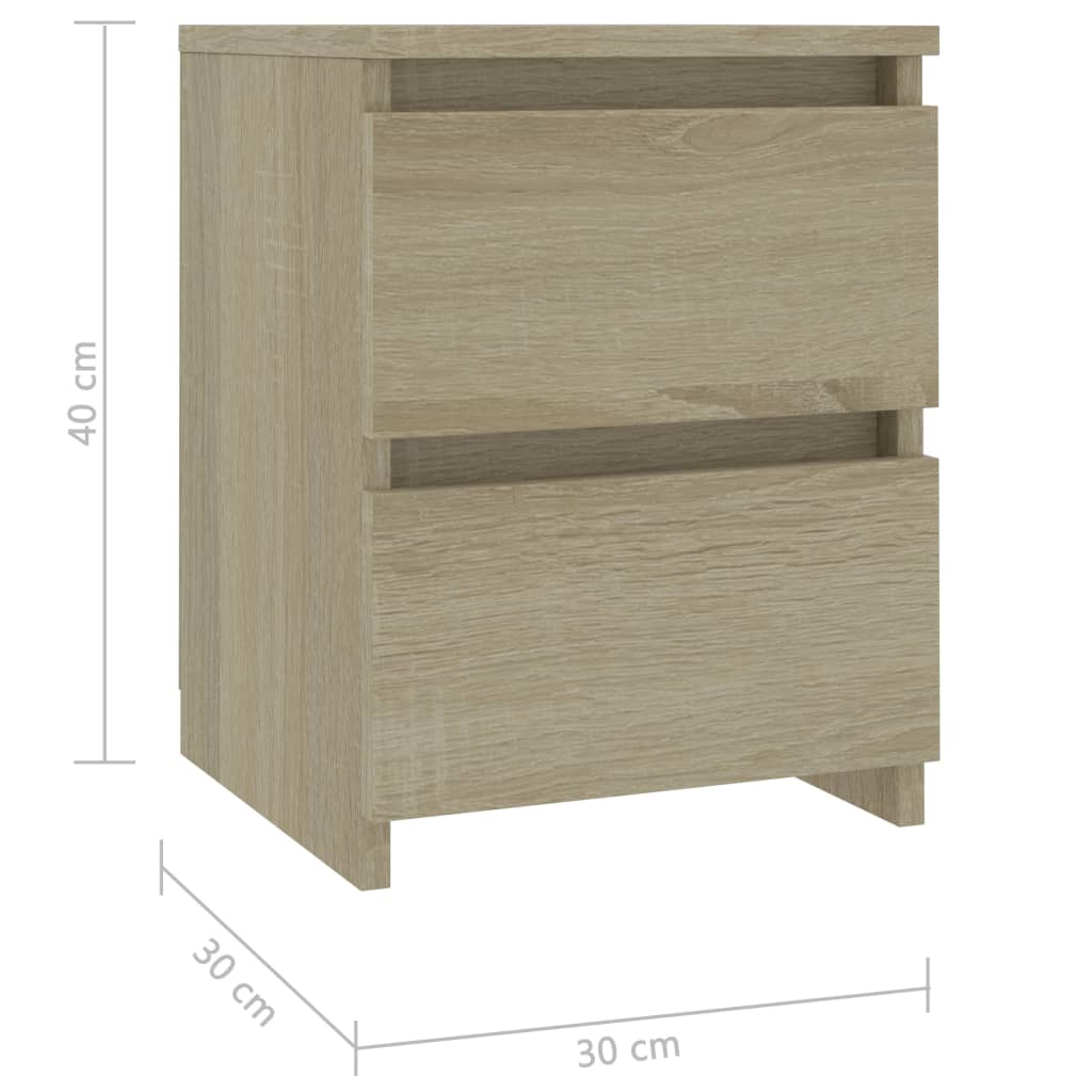 Bedside table 2 pcs 30x30x40 cm countertop in Sonoma oak