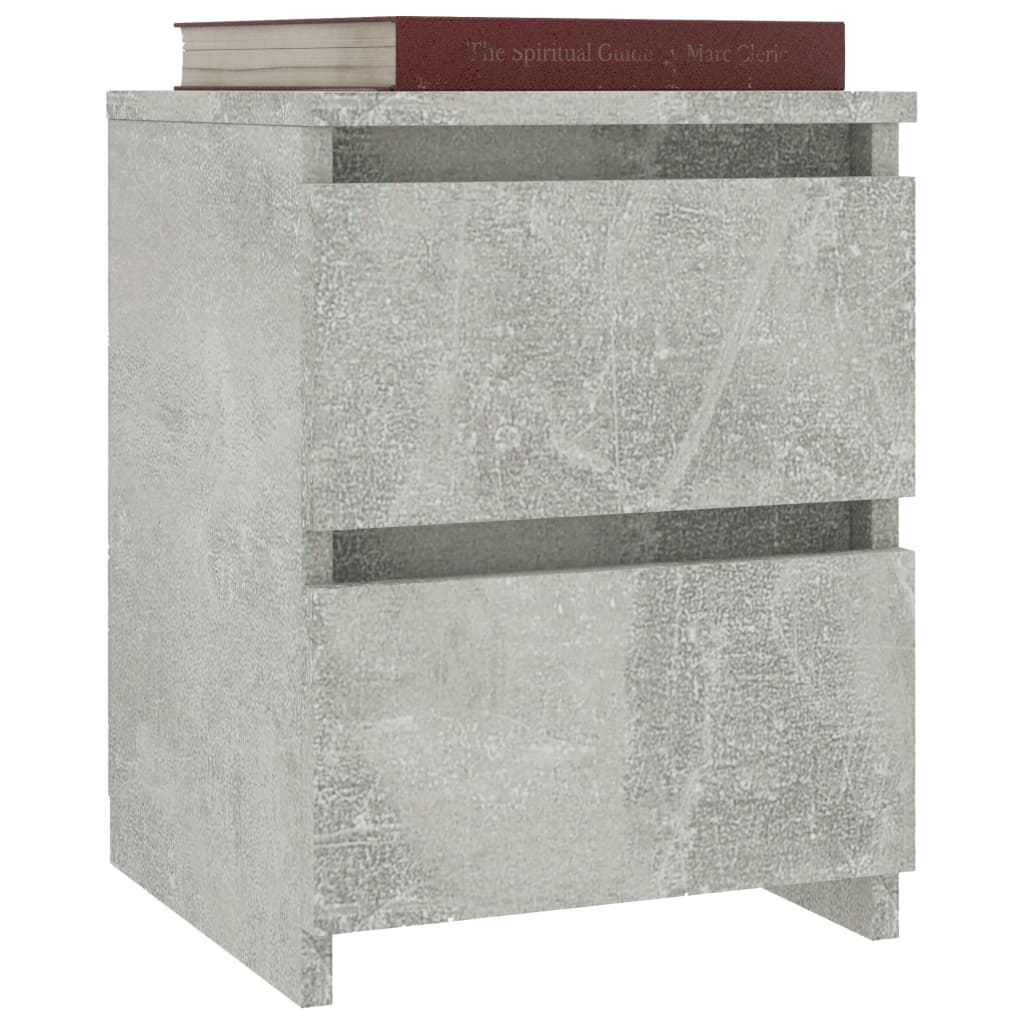 Bedside table 30x30x40 cm cement grey plywood