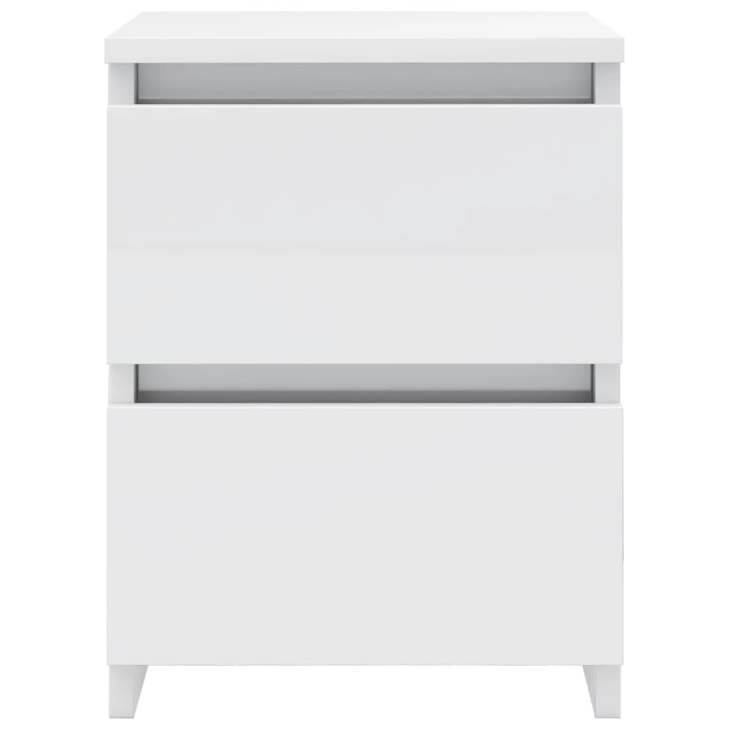 Bedside tables 2 pcs 30x30x40 cm glossy white countertop