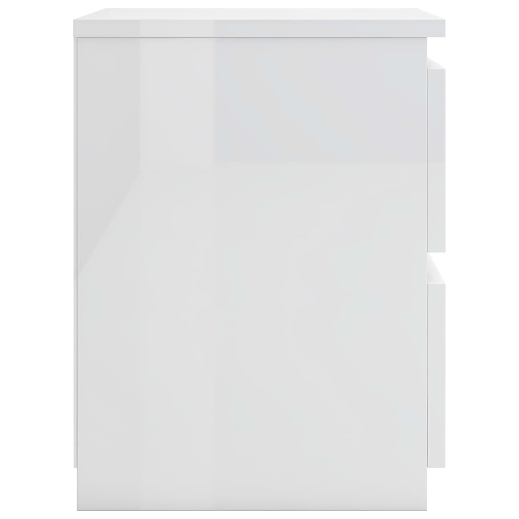 Bedside tables 2 pcs 30x30x40 cm glossy white countertop