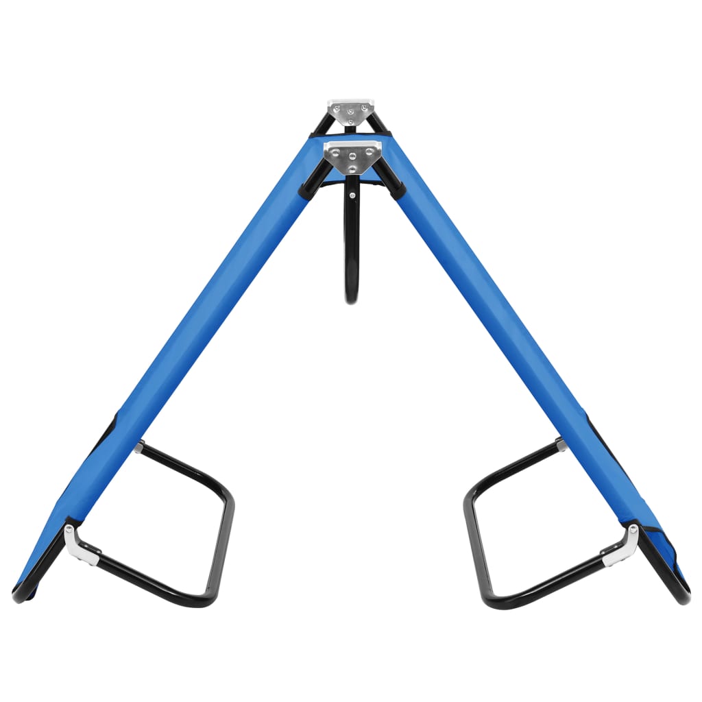 Blue steel folding sun lounger/bed