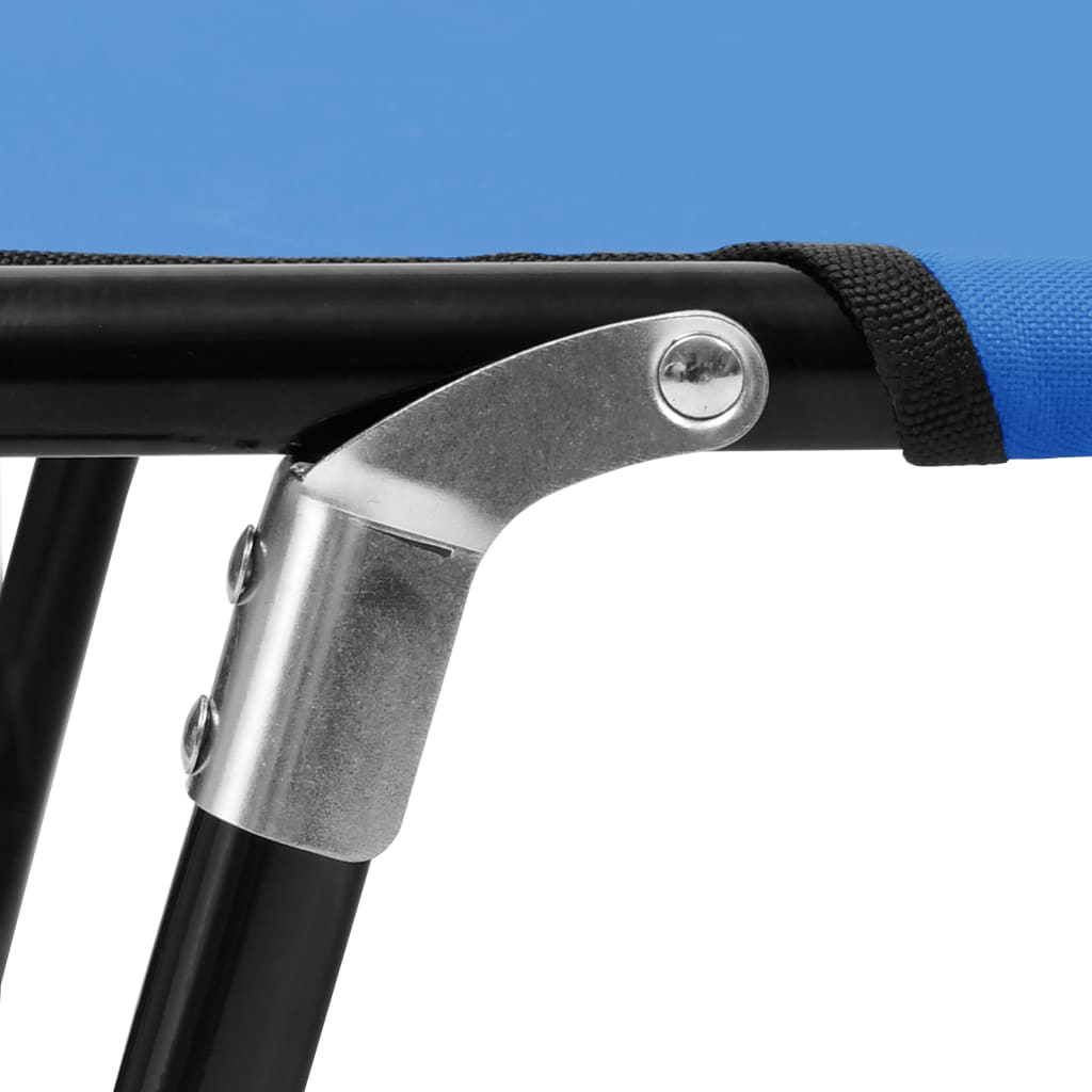 Blue steel folding sun lounger/bed