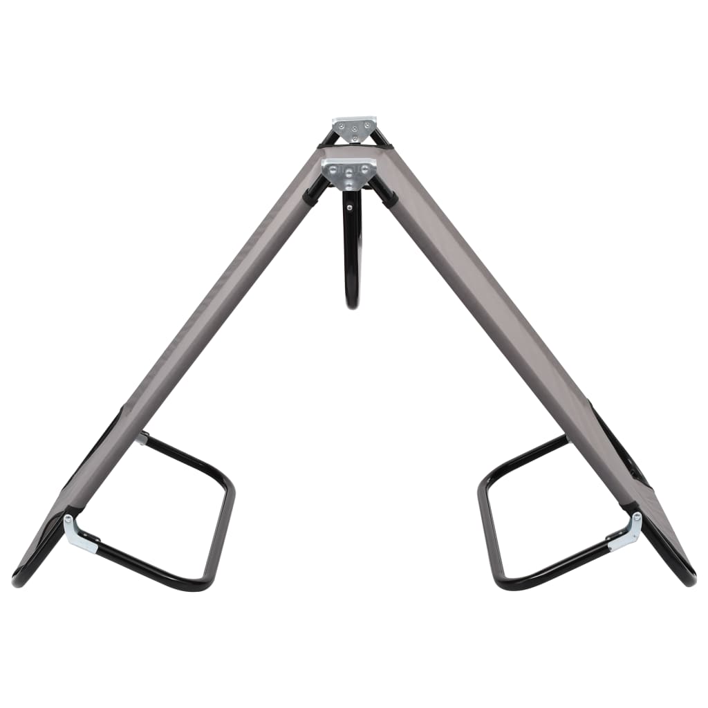 Grey steel folding sun lounger/bed