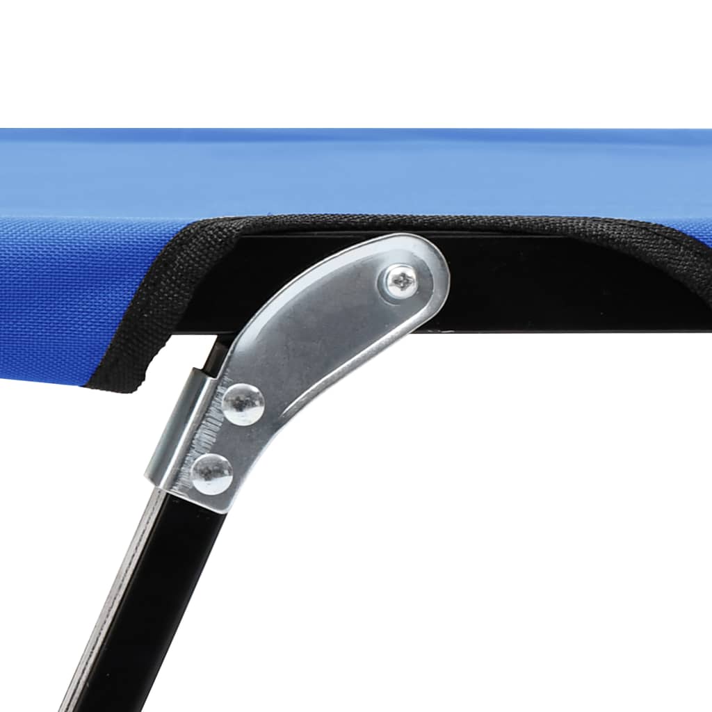 2 person folding sun lounger/bed in blue steel