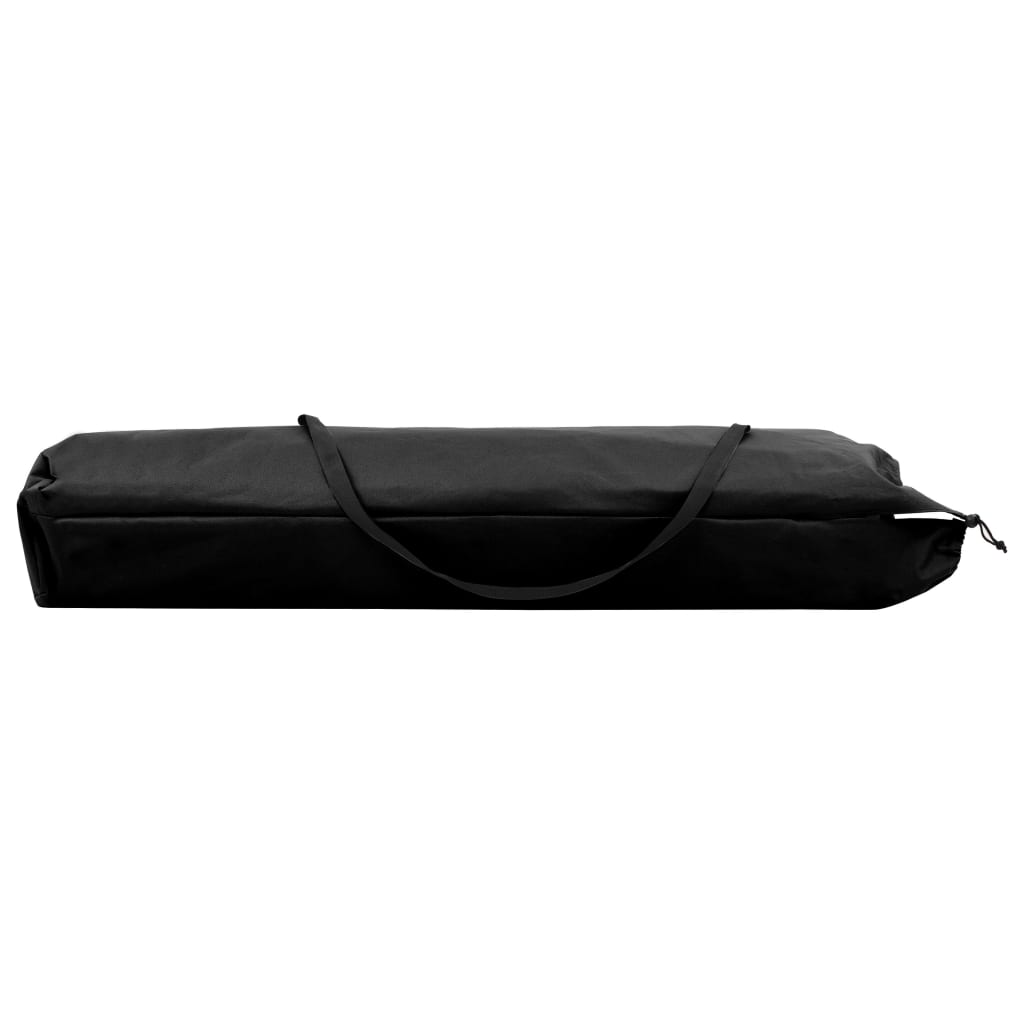 2 person folding sun lounger/bed in black steel