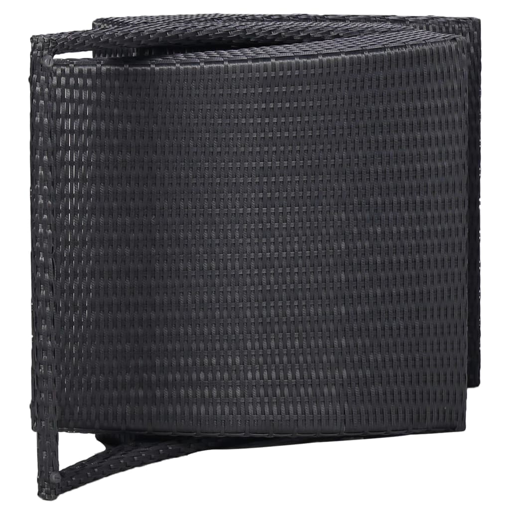 Black PE wicker sun lounger with cushion