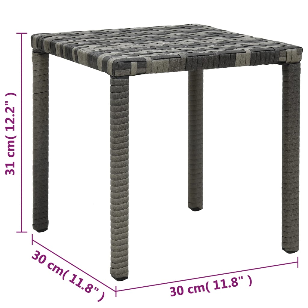 Sun loungers with table in anthracite PE wicker