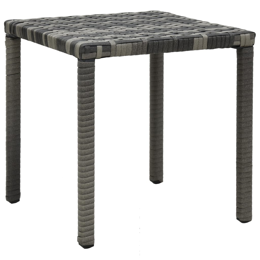 Sun loungers with table in anthracite PE wicker