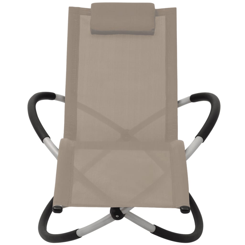 Geometric outdoor sun lounger in grey-brown steel