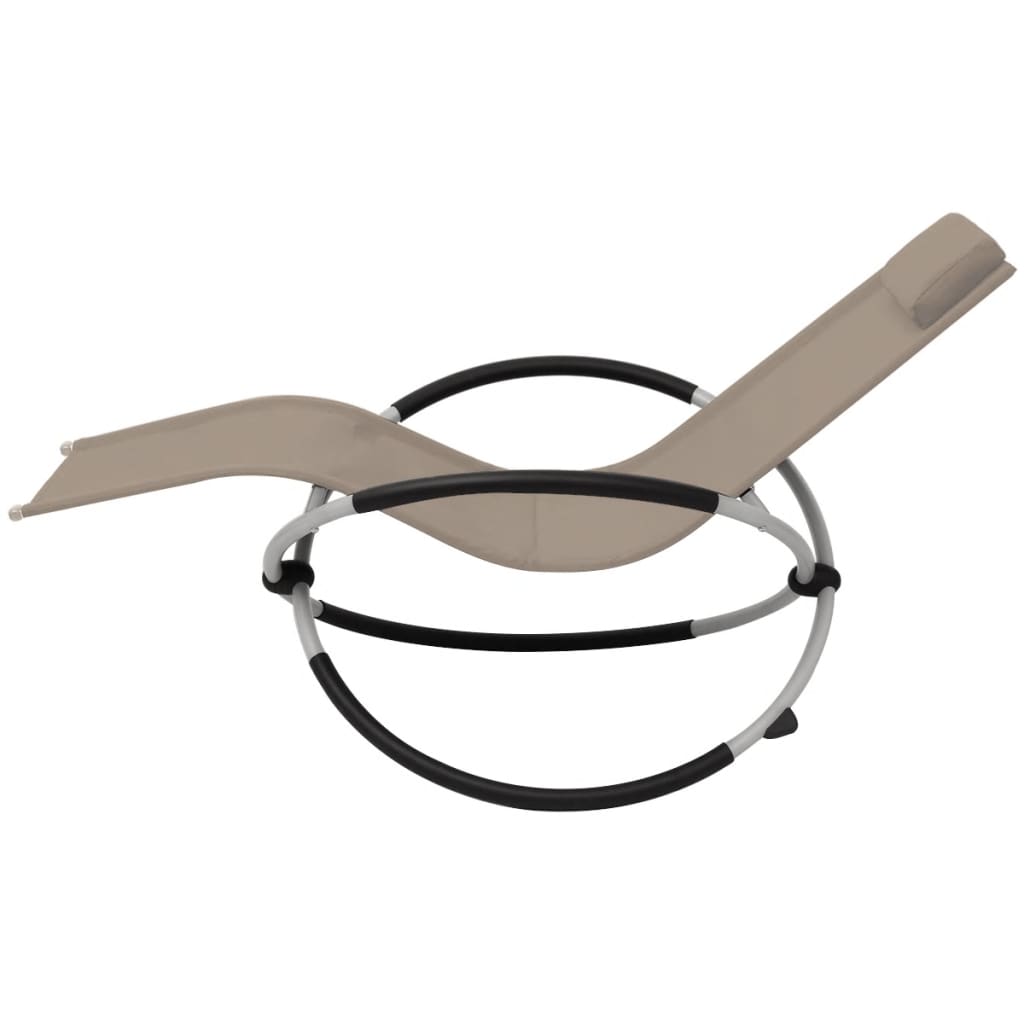Geometric outdoor sun lounger in grey-brown steel