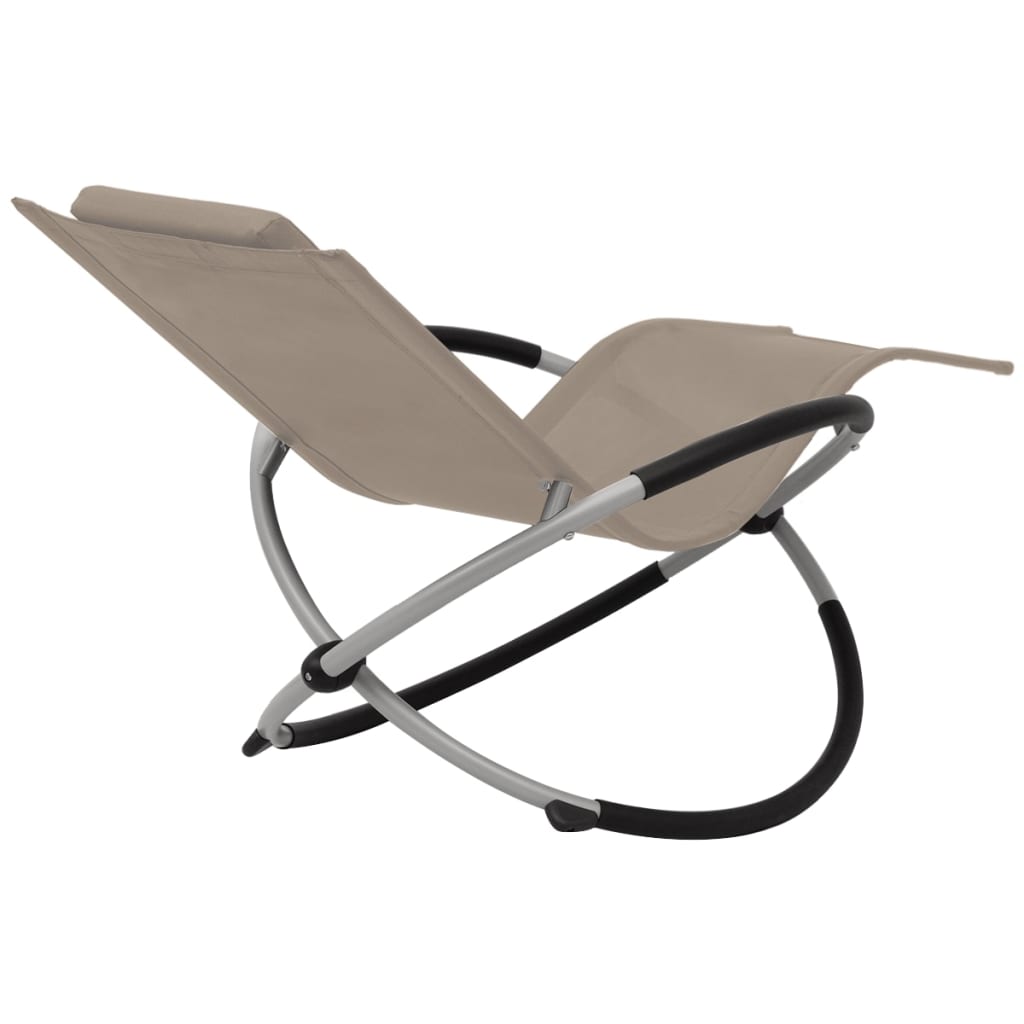 Geometric outdoor sun lounger in grey-brown steel