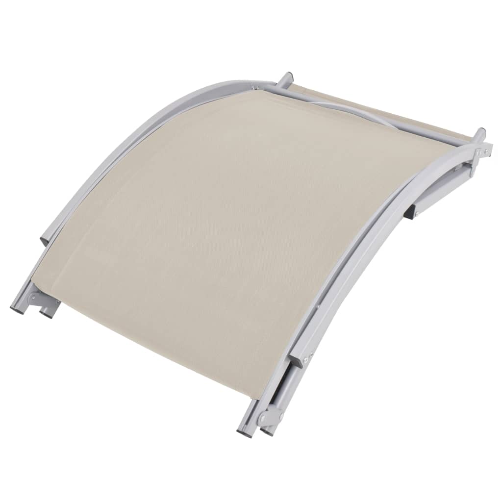 Folding sun loungers 2 pcs textilene cream