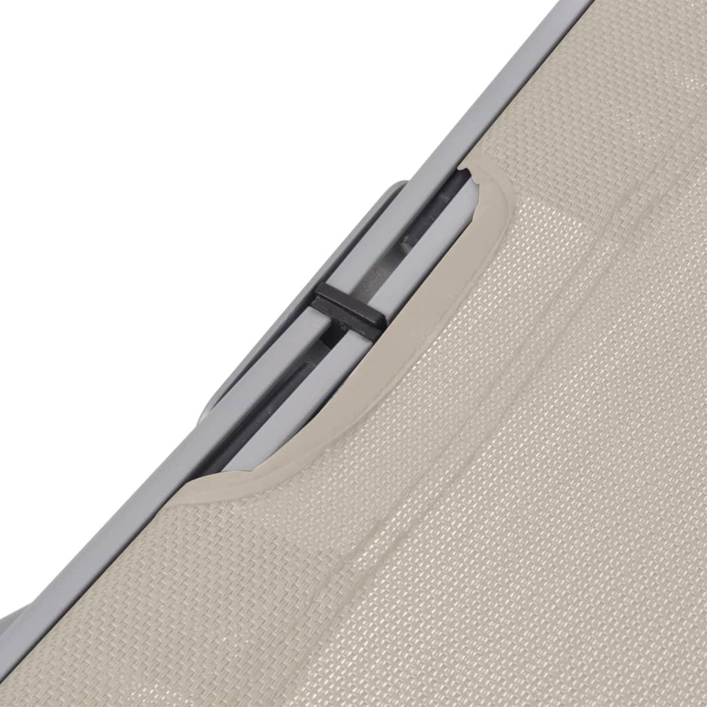 Folding sun loungers 2 pcs textilene cream