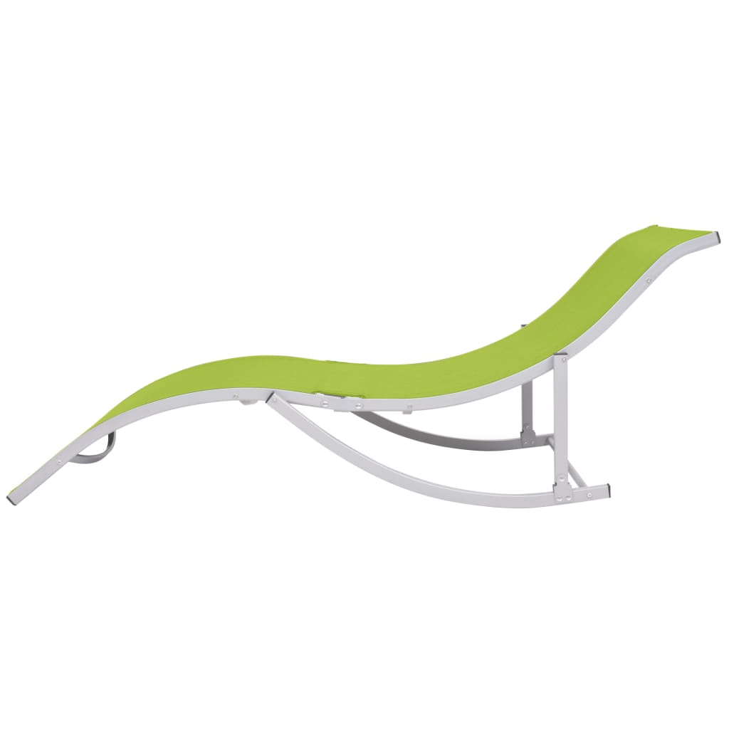 Folding sun loungers 2 pcs textilene green