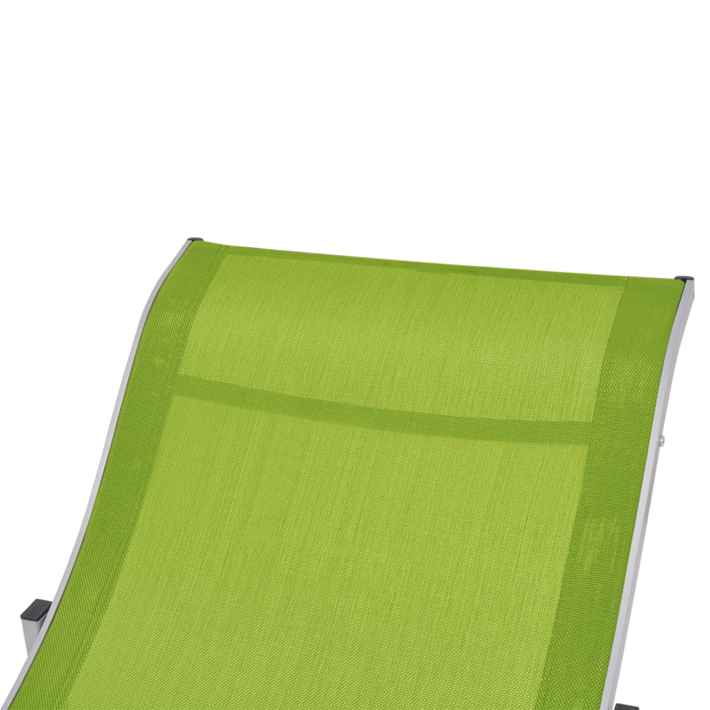 Folding sun loungers 2 pcs textilene green