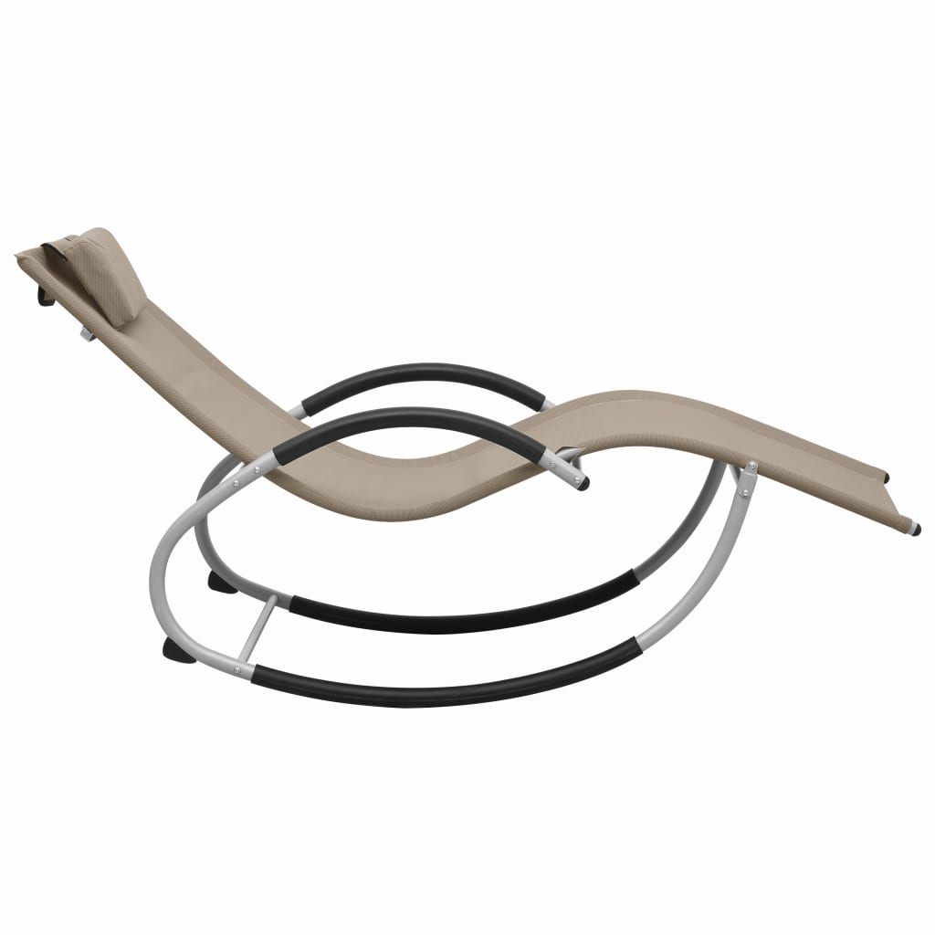 Sun lounger with grey-brown textilene cushion
