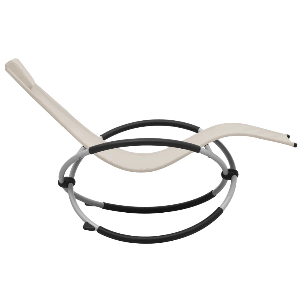Cream-colored steel children's sun lounger