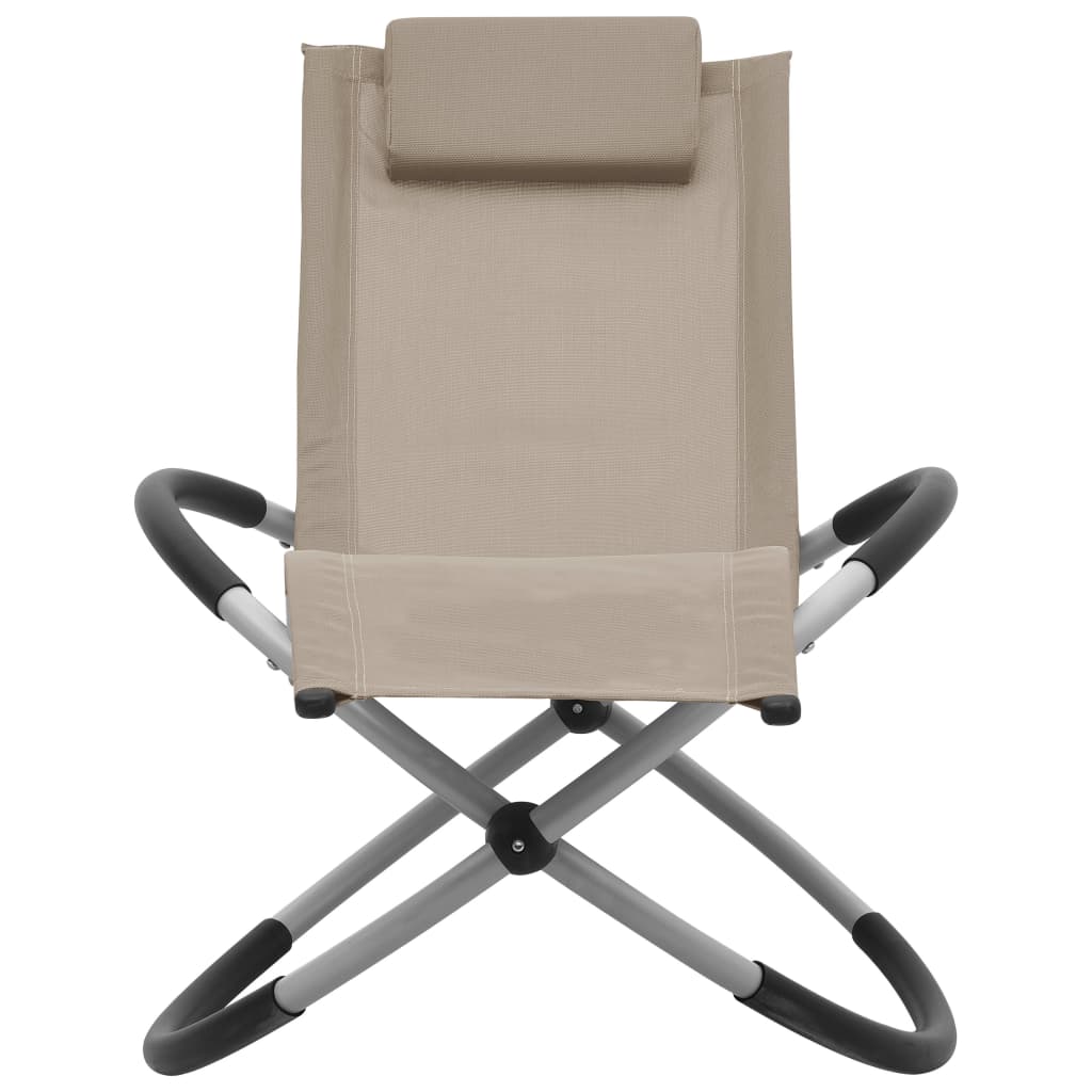 Children's sun lounger in grey-brown steel