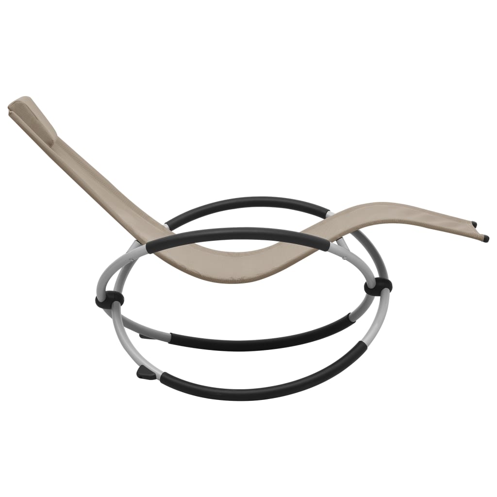 Children's sun lounger in grey-brown steel
