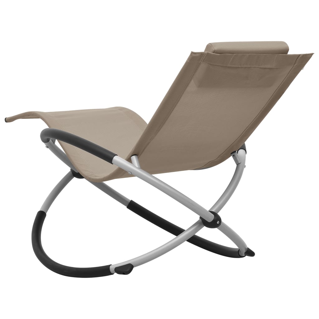 Children's sun lounger in grey-brown steel