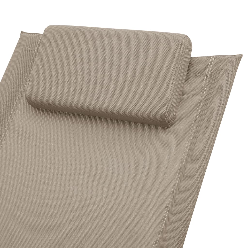 Children's sun lounger in grey-brown steel