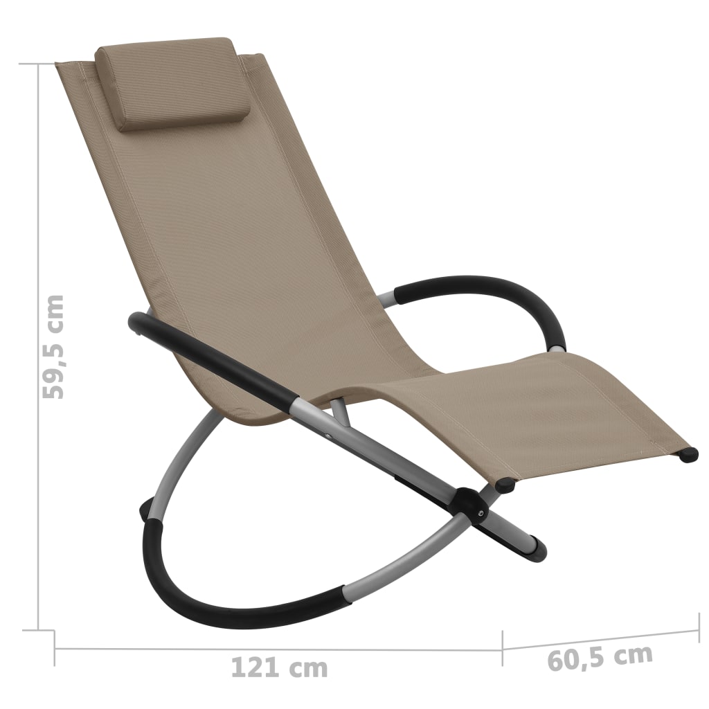 Children's sun lounger in grey-brown steel