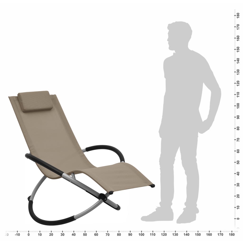 Children's sun lounger in grey-brown steel