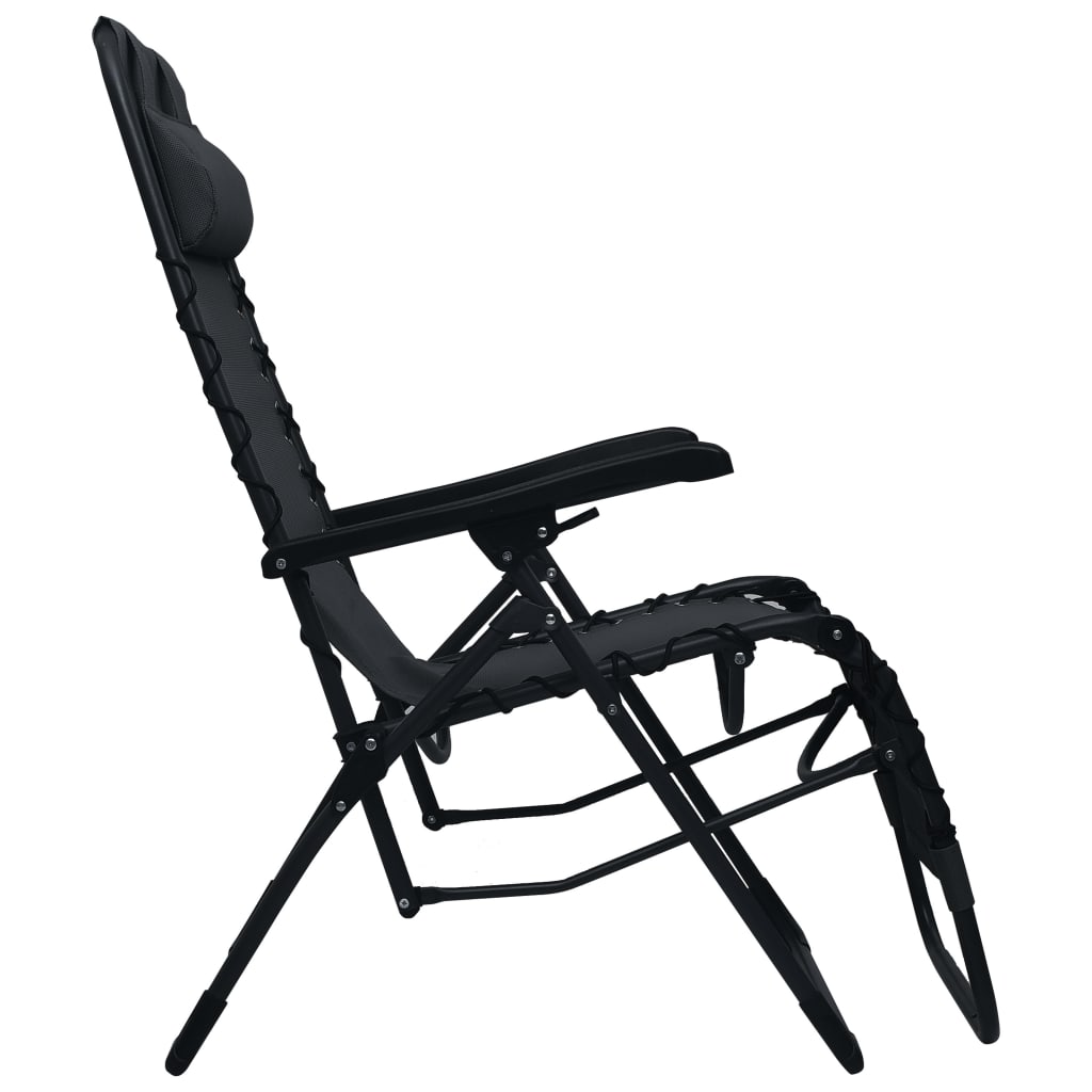 Cadeira de pátio dobrável textilene preto